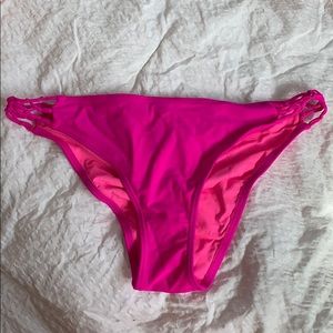 Express Fuchsia Woven-side Bikini Bottom